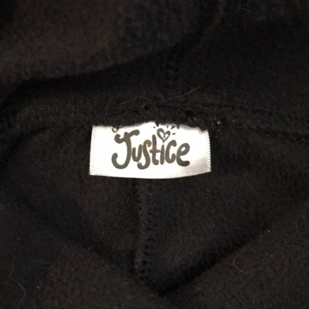 Justice Fleece Pull Over Black Hoodie